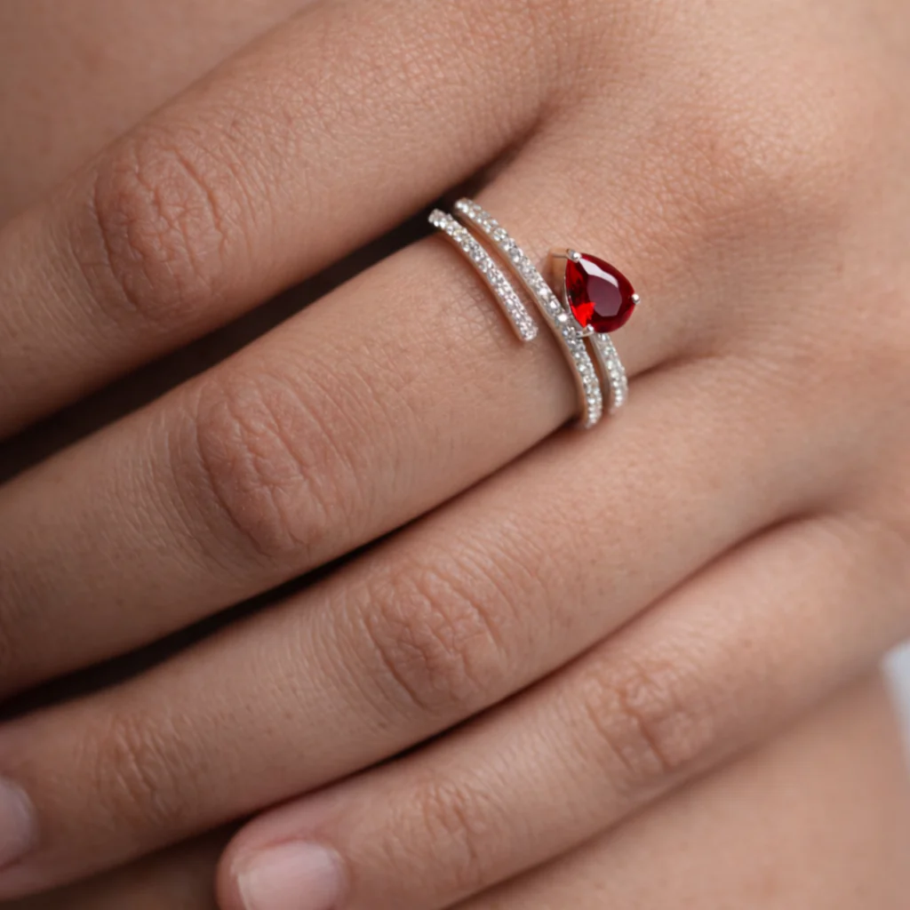 Scarlet Spiral Ring