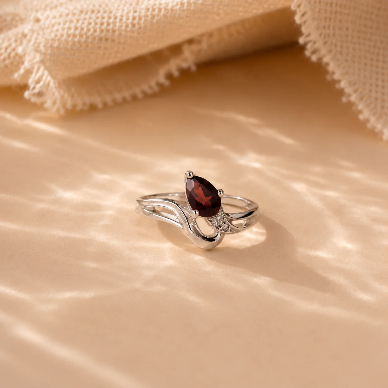 Scarlet Whisper Garnet Ring - Image 2