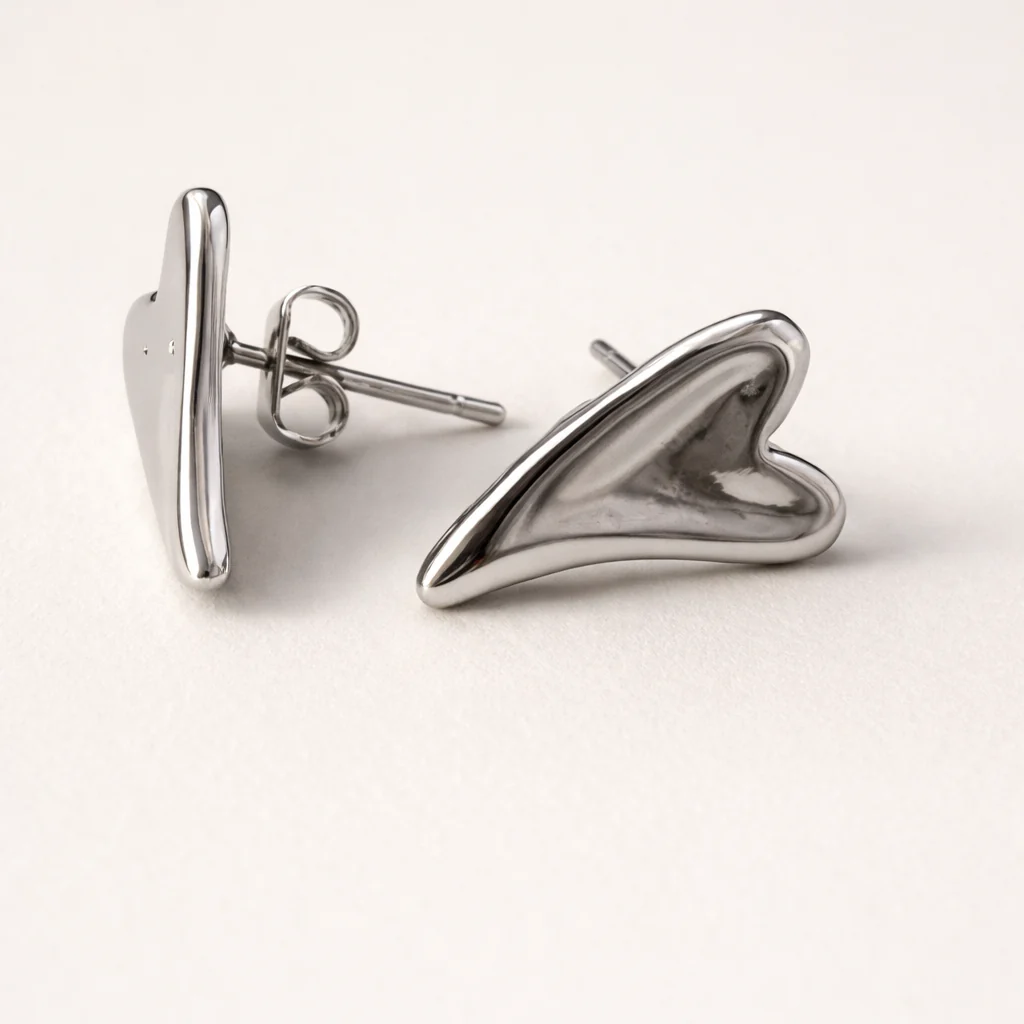 Sculpted Heart Studs - Image 4