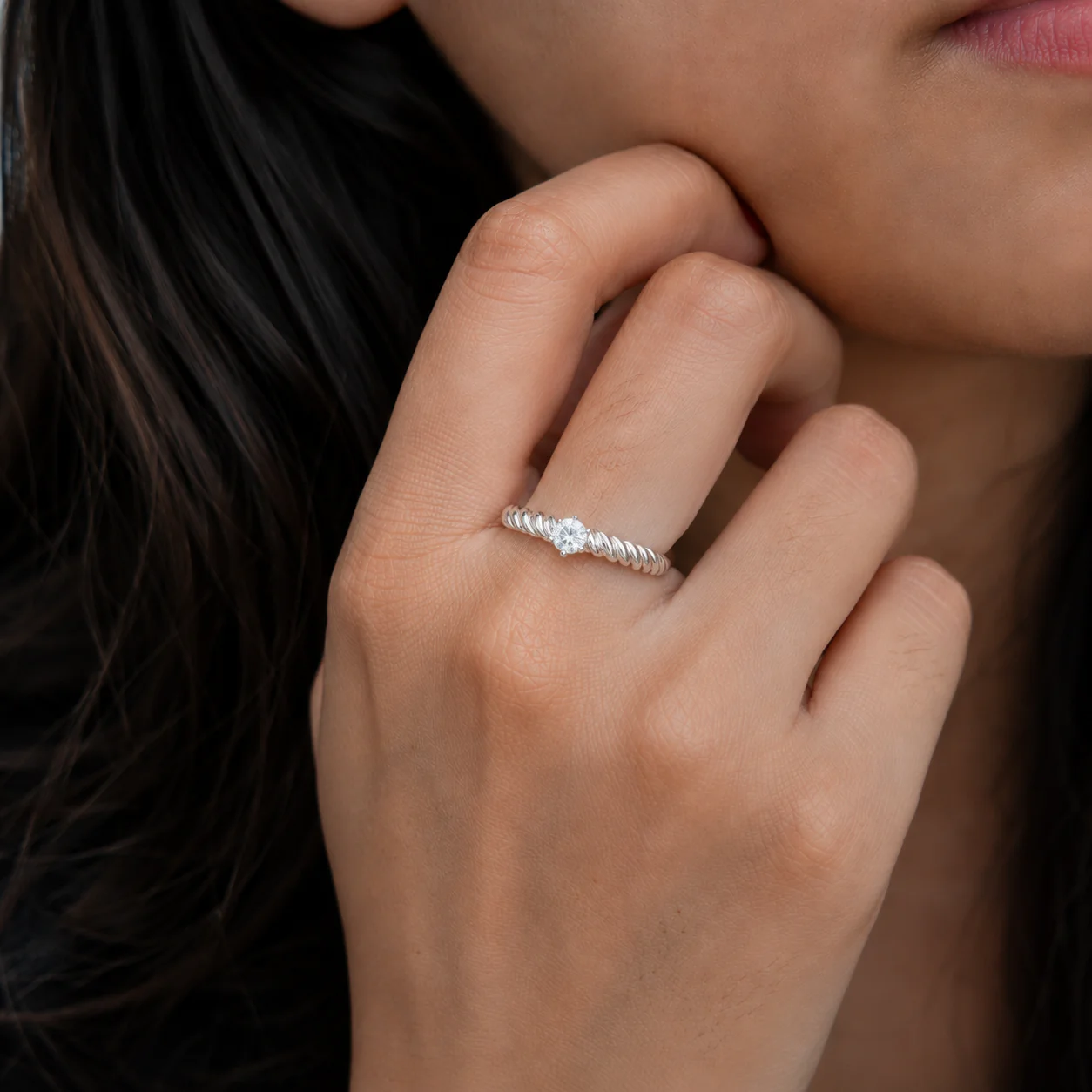 Selene Rope Solitaire Ring - Image 4