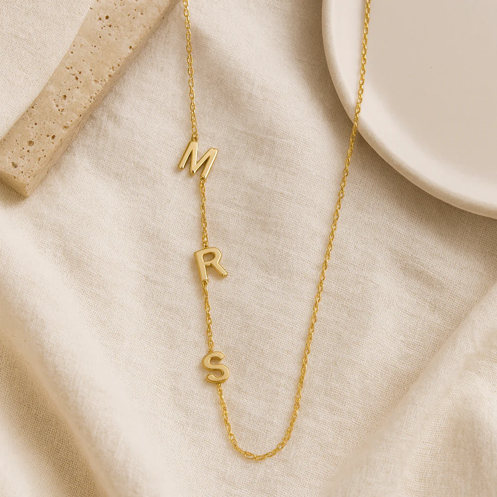 Sideway Initial Necklace - Image 3