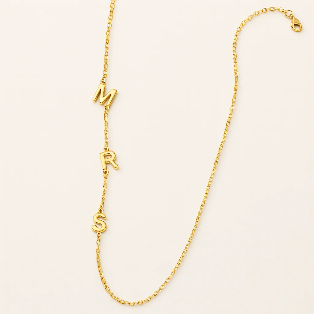 Sideway Initial Necklace - Image 4