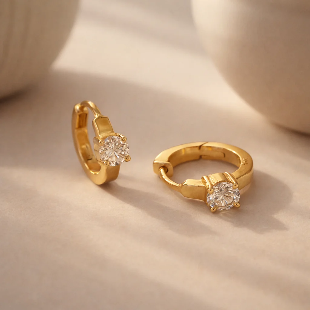 Single Diamond Huggie - Image 2