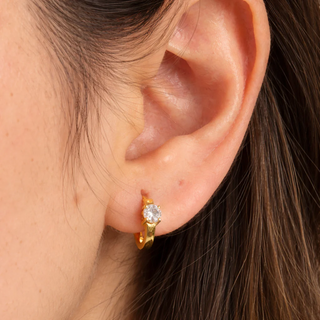 Single Diamond Huggie - Image 3