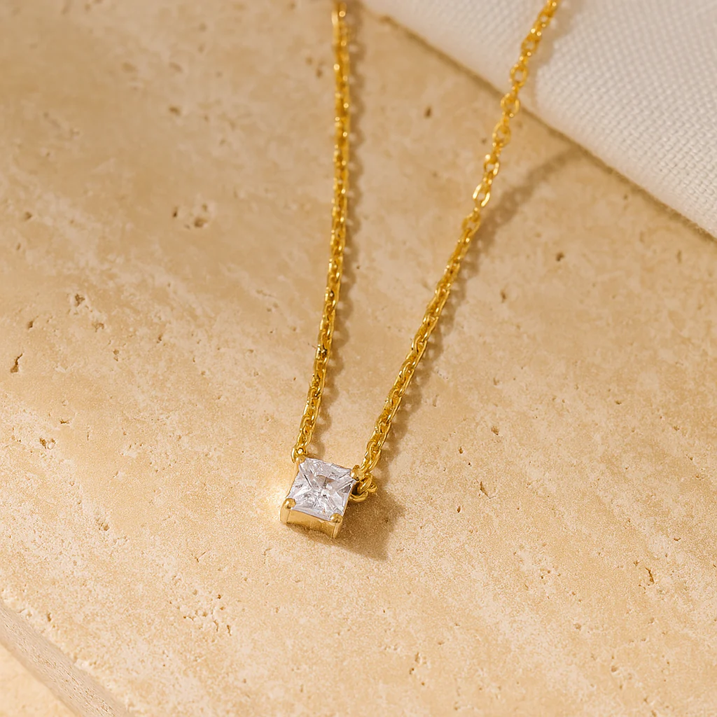Square Diamond Necklace - Image 2