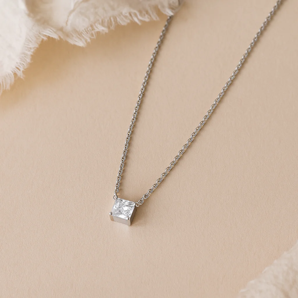 Square Diamond Necklace - Image 4
