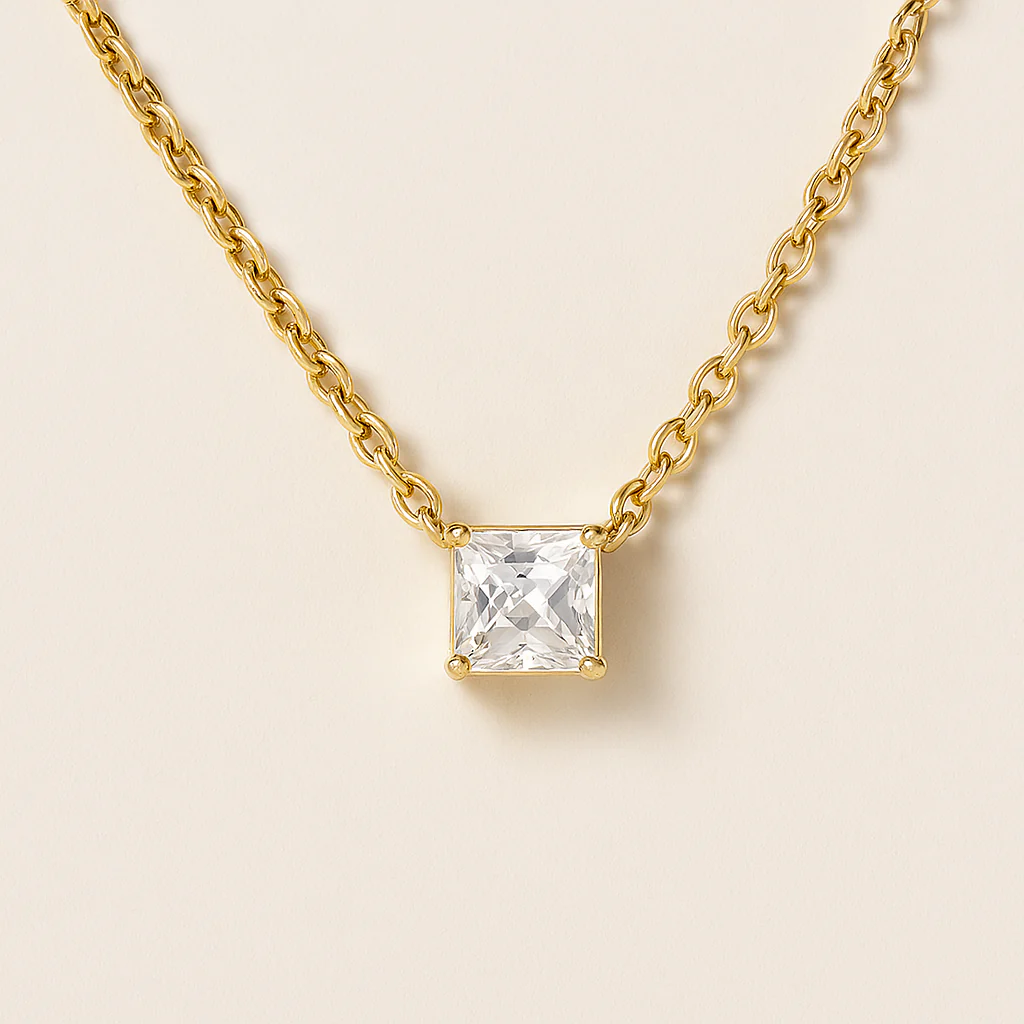Square Diamond Necklace - Image 5