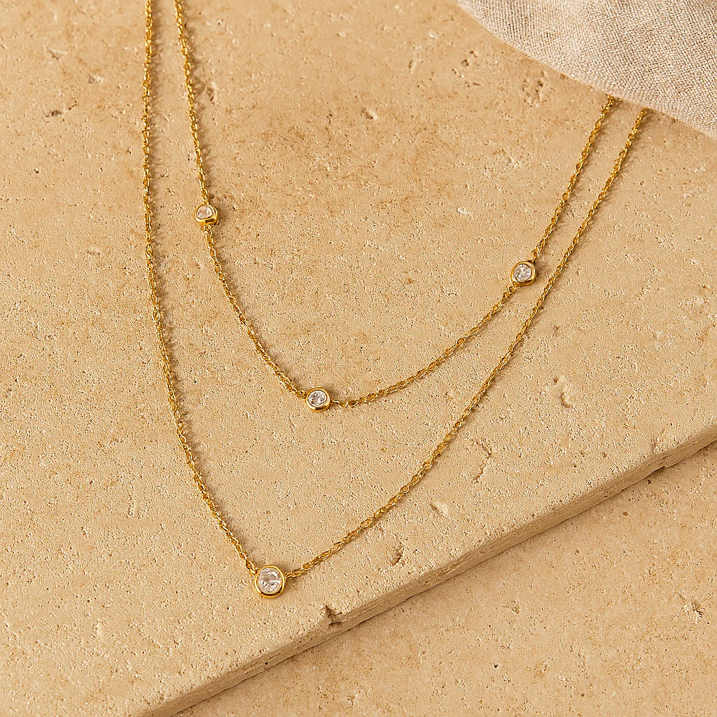 Stacked Diamond Essential Necklace - Image 2