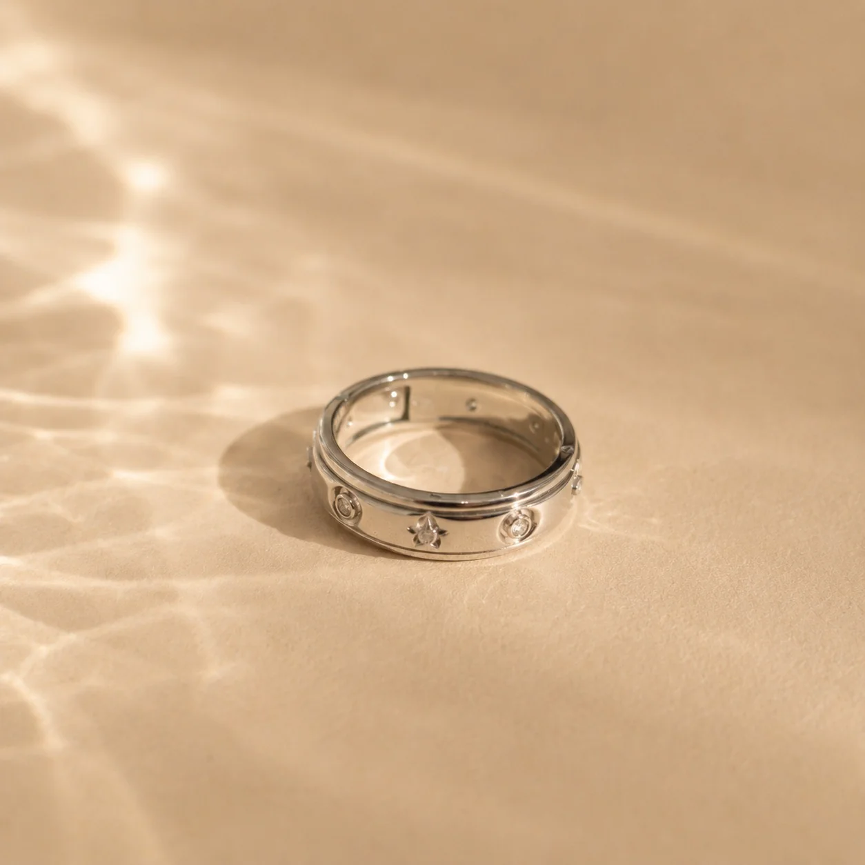 Textured Signet Solitaire Ring - Image 2