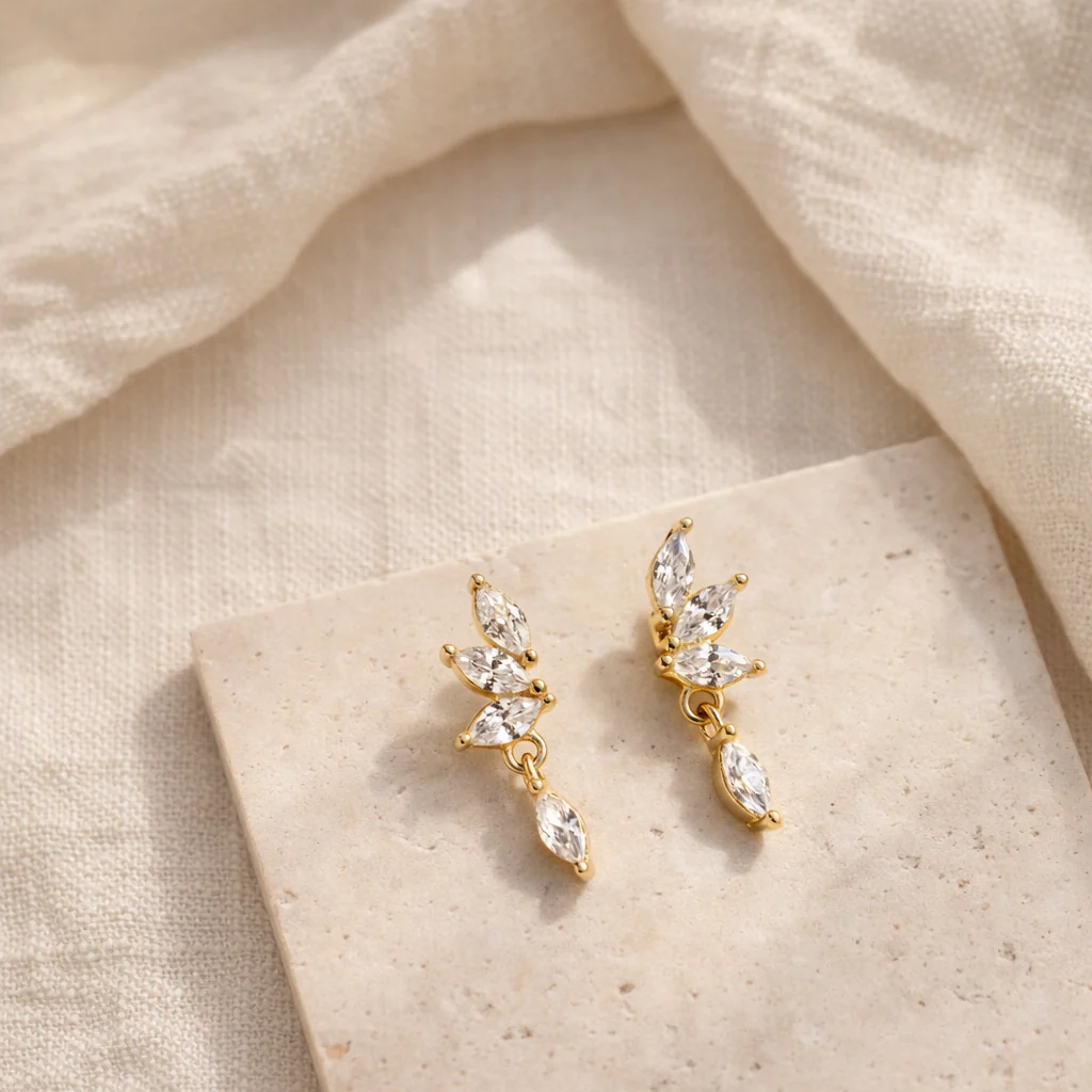 Tri Marquise Drop Stud - Image 3