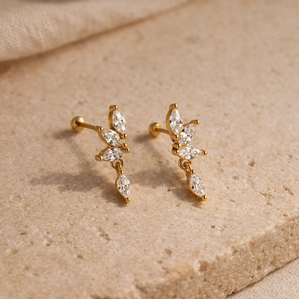 Tri Marquise Drop Stud - Image 5