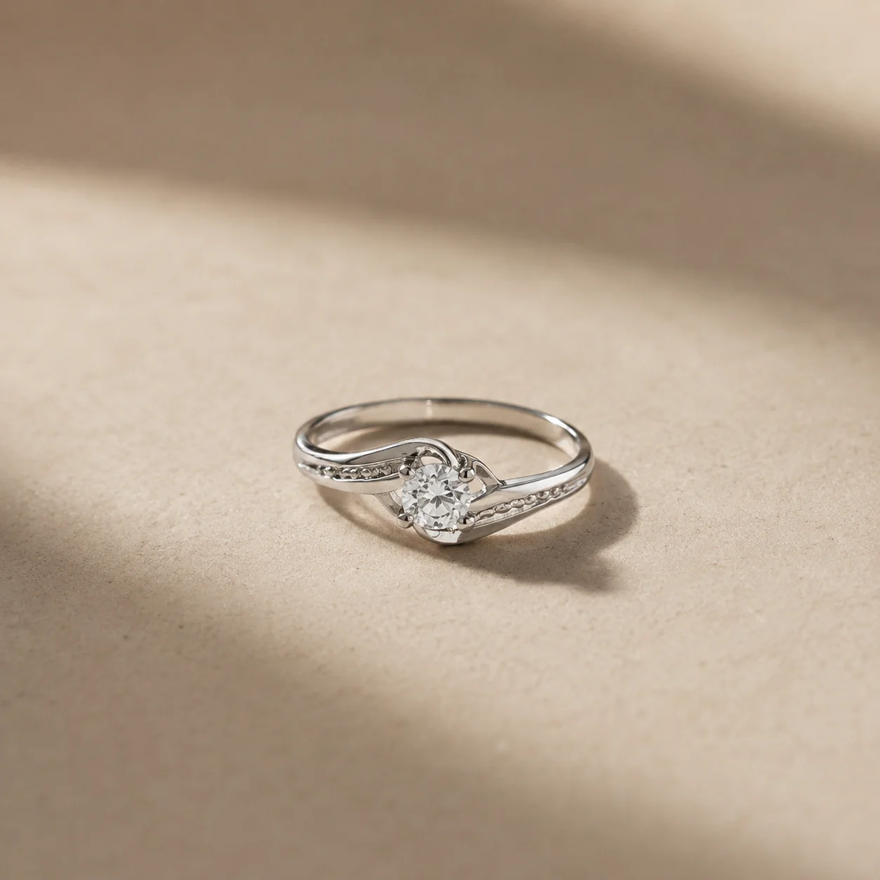 Twisted Heart Solitaire Ring - Image 2