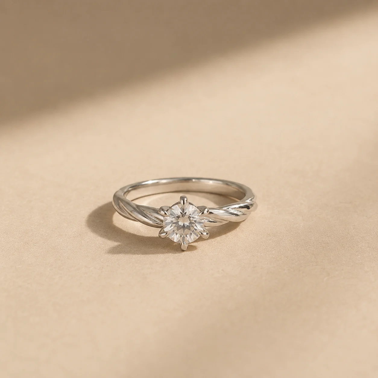 Twisted Promise Solitaire Ring