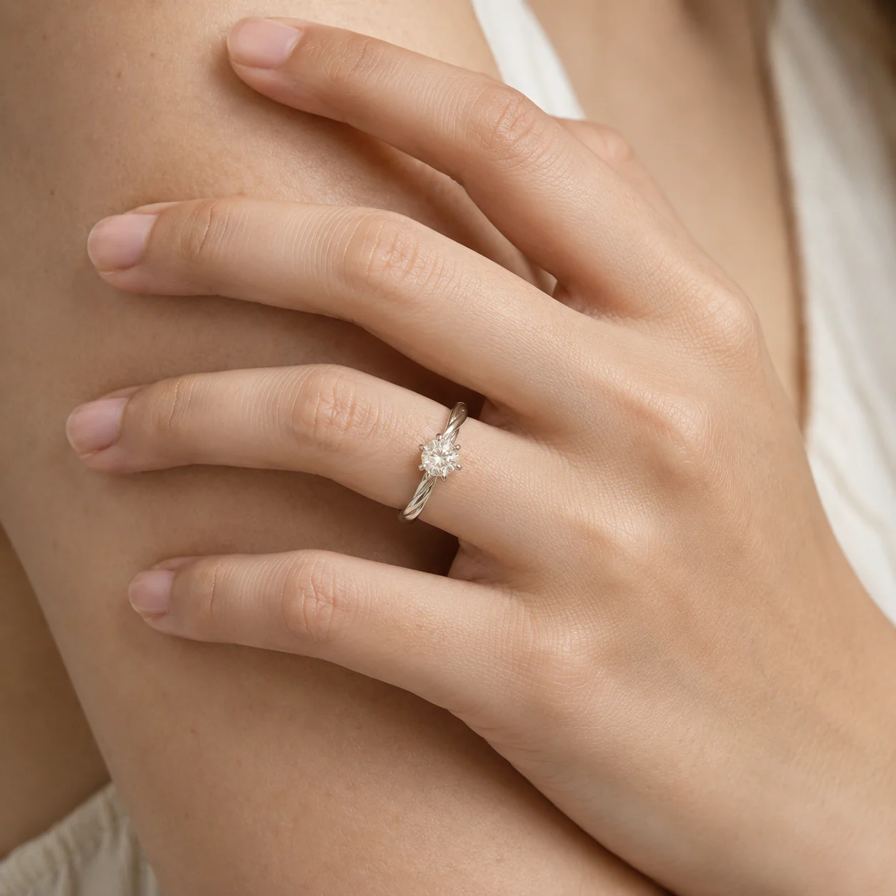 Twisted Promise Solitaire Ring - Image 4