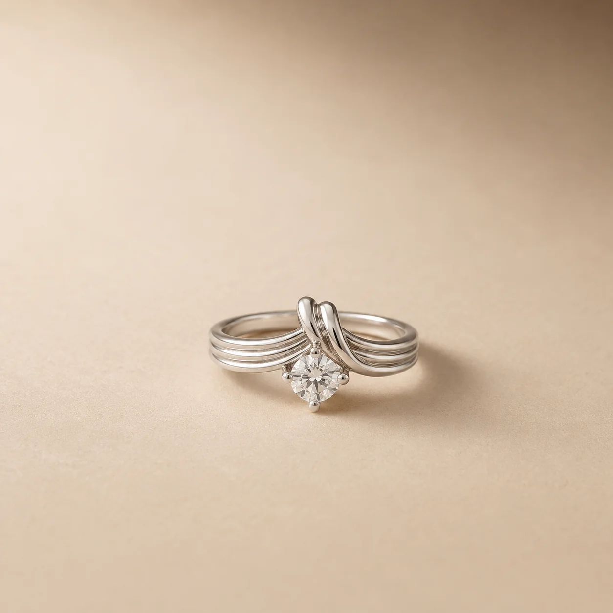 Twisted Solitaire CZ Ring - Image 2