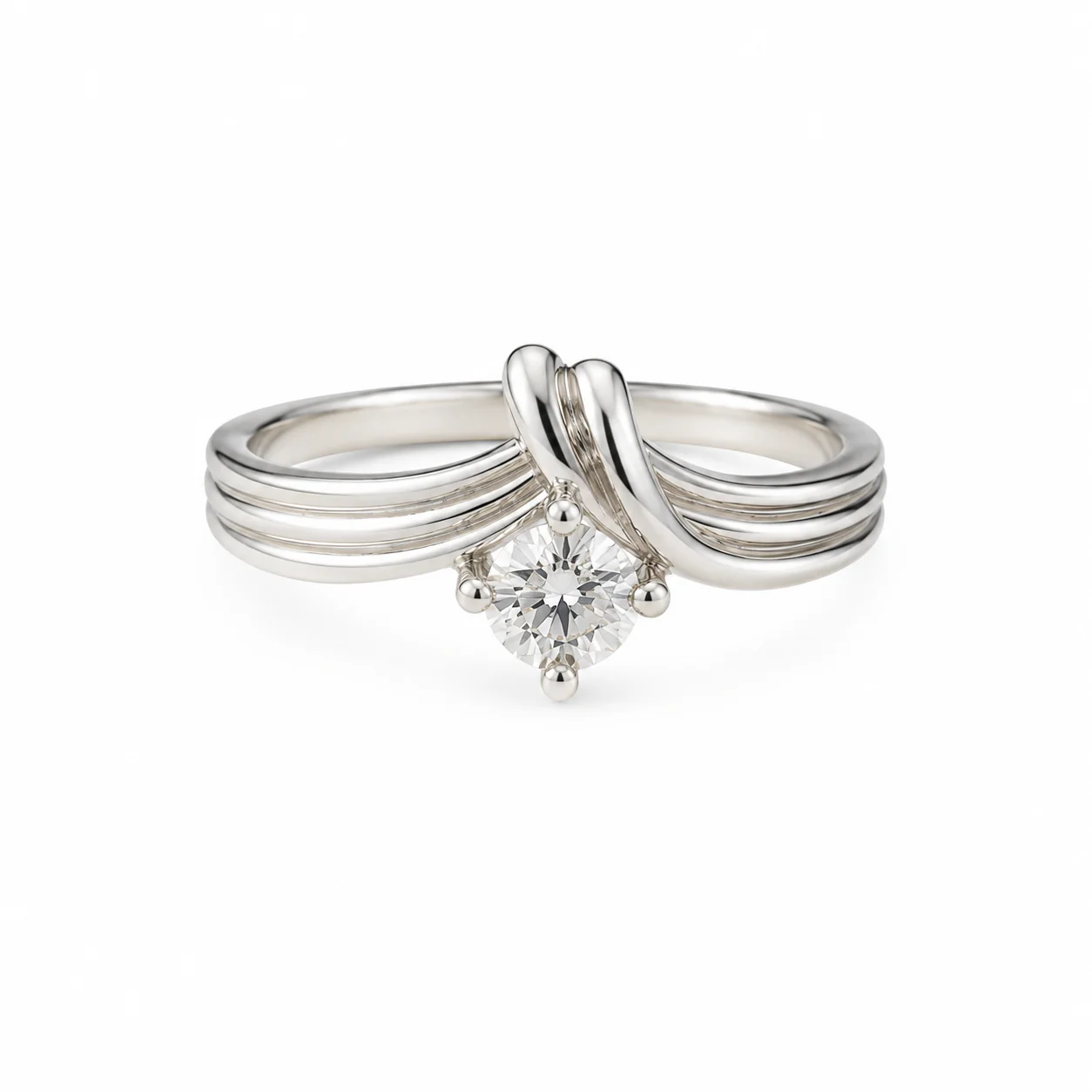 Twisted Solitaire CZ Ring - Image 3