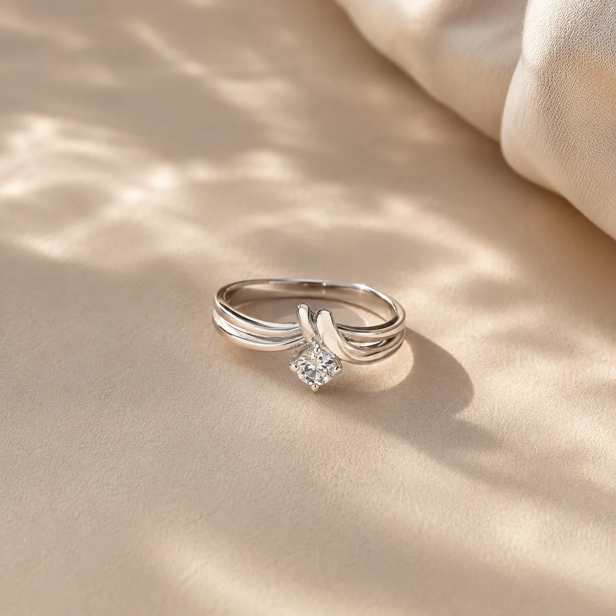 Twisted Solitaire CZ Ring - Image 4