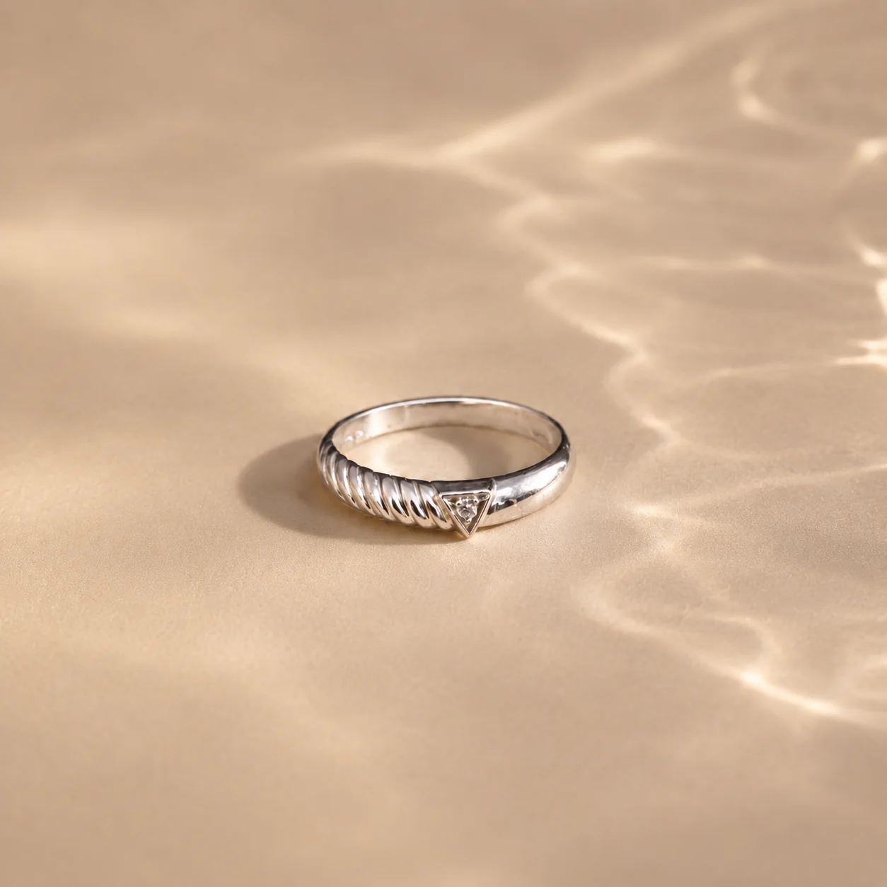 Twisted Triangle Solitaire Ring - Image 4