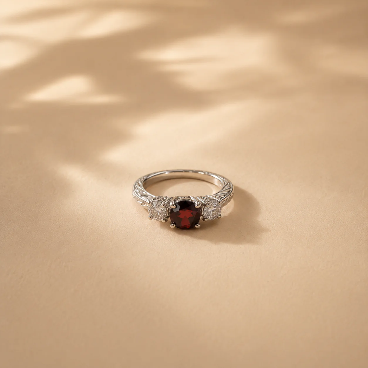 Victoria Garnet Three-Stone Ring - Image 2