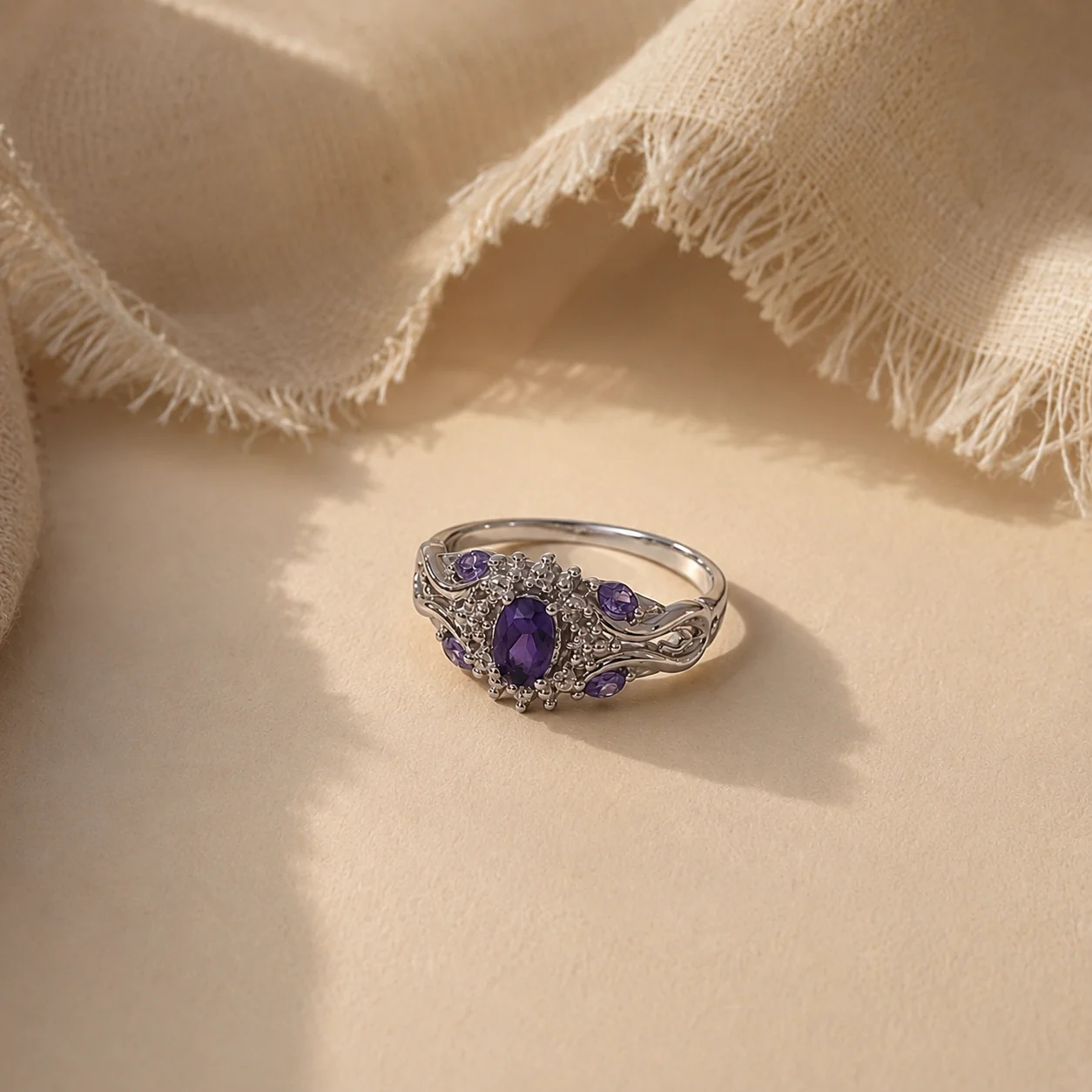 Vintage Amethyst Halo Ring