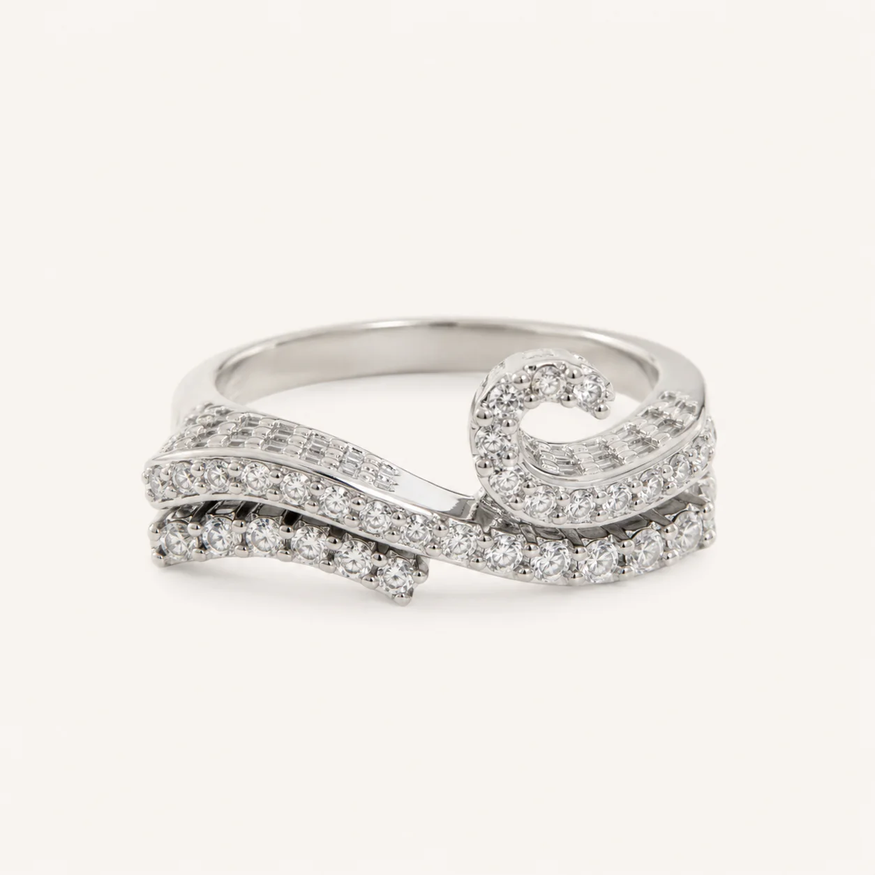 Wave Pavé CZ Ring - Image 3