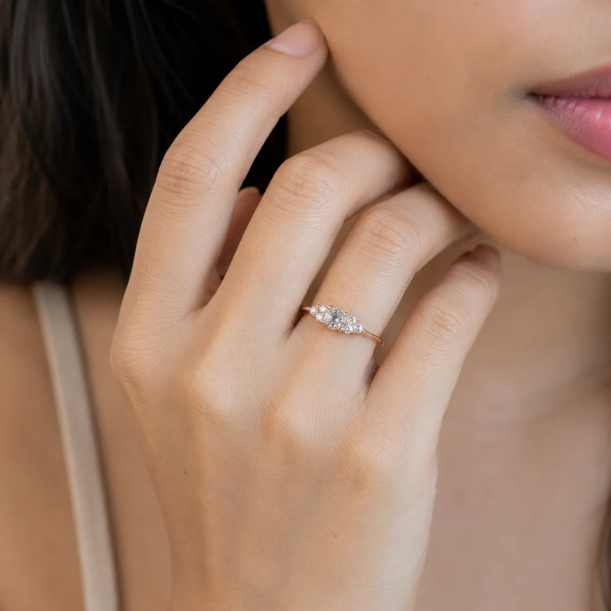 White CZ Cluster Ring - Image 4