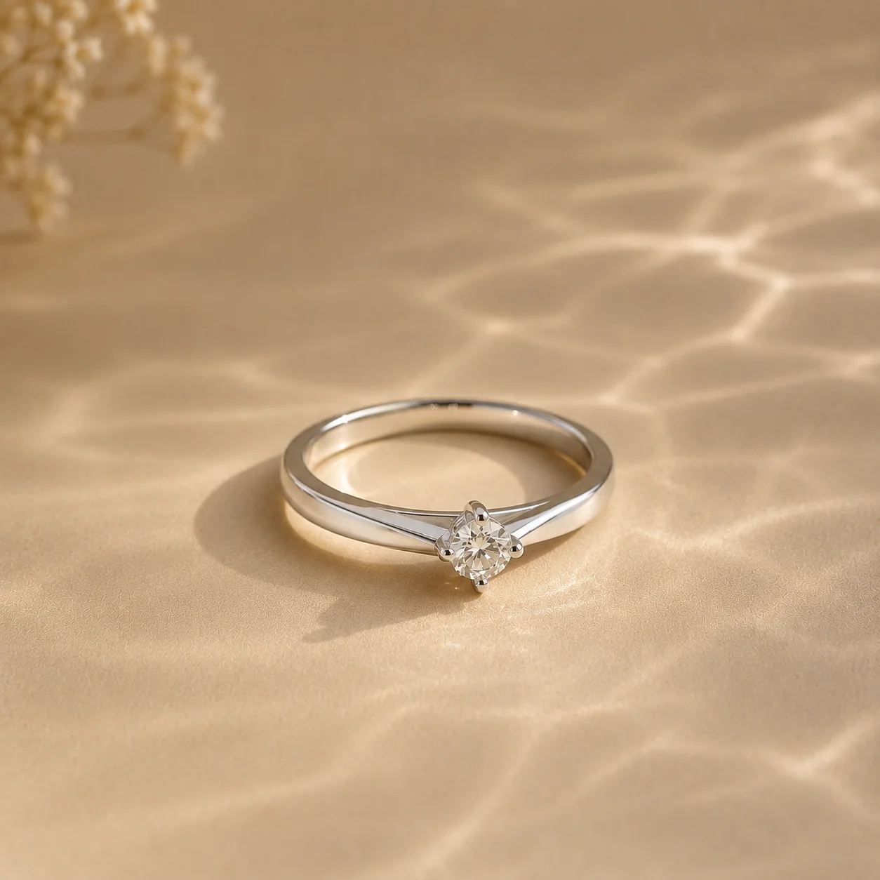 White CZ Solitaire Ring - Image 2